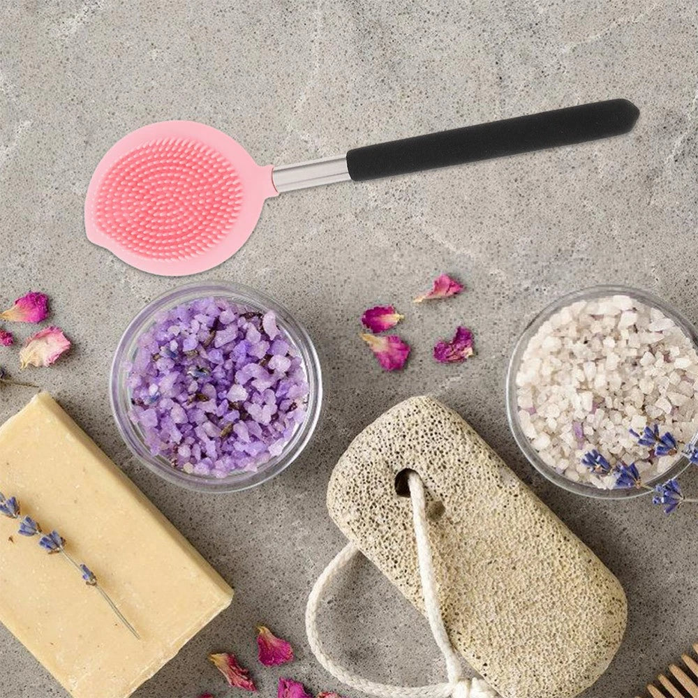 2pcs Body Bathing Brush Silicone Back Scrubber Bath Massaging Brush Bathroom