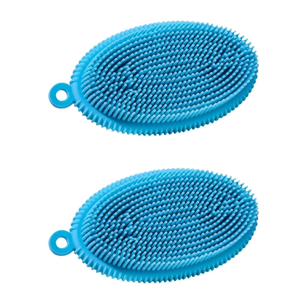 2 Pcs Bath Brush Newborn Body Exfoliator Silicone Scrubber Cleaner