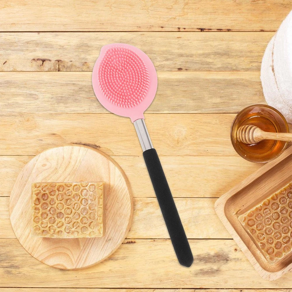 2 Pcs Bath Brush Child Silicone Back Shower Exfoliating Scrubber