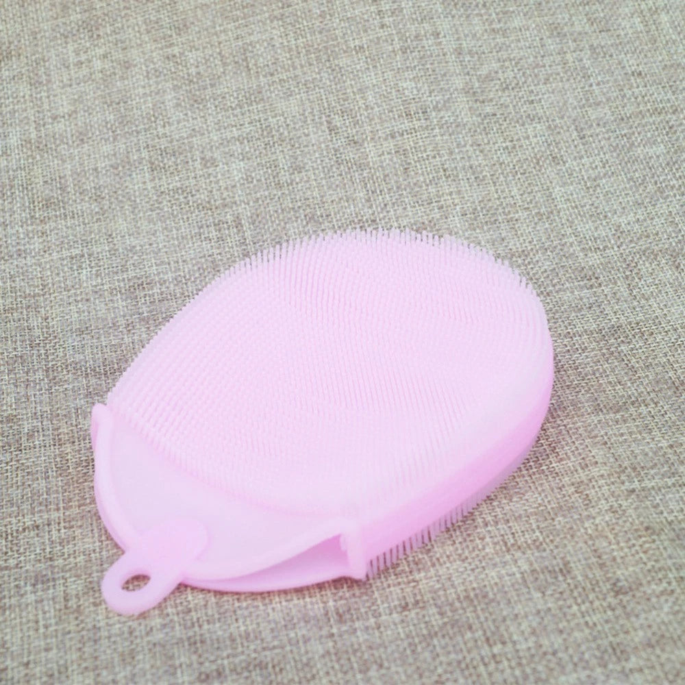 2 Pcs Silicone Bath Brush Exfoliating Shower Brush Silicone Bath Scrubber