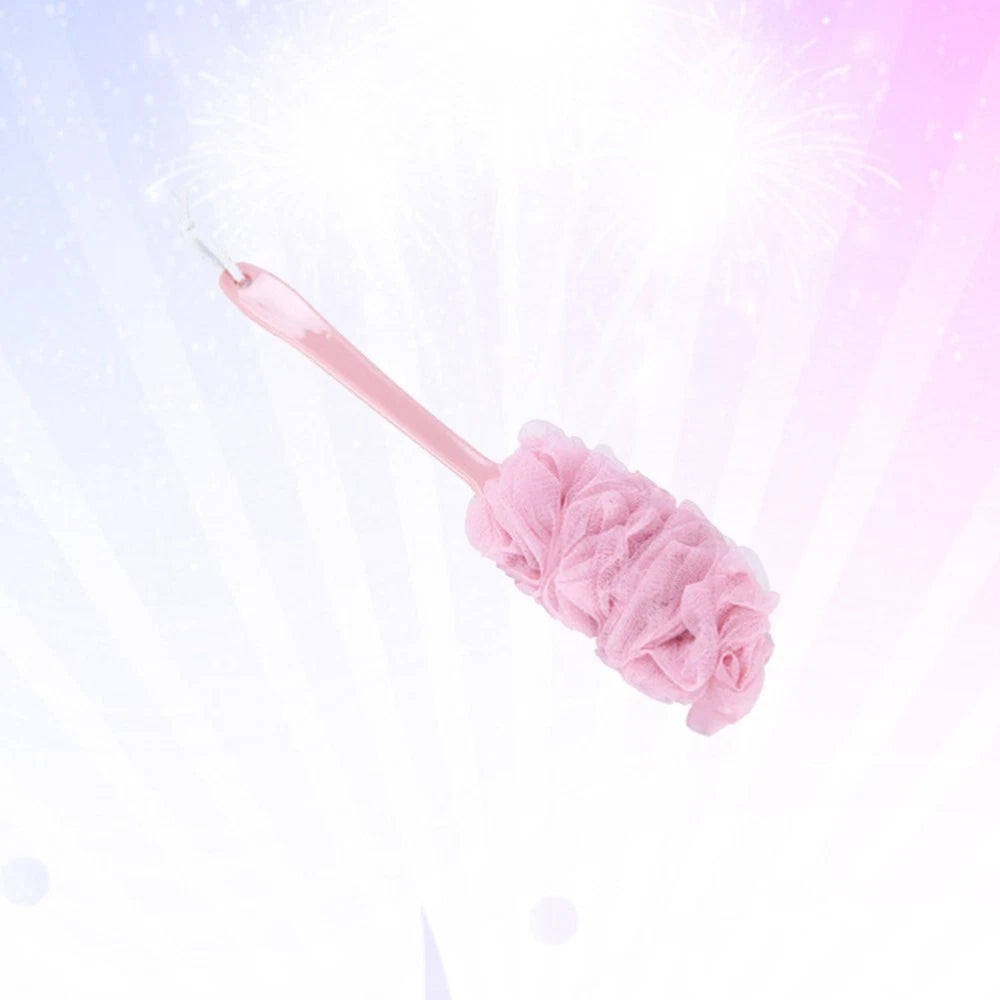 Long Handle Bath Flower Scrubber Colorful Body Brush Exfoliating Shower Brush