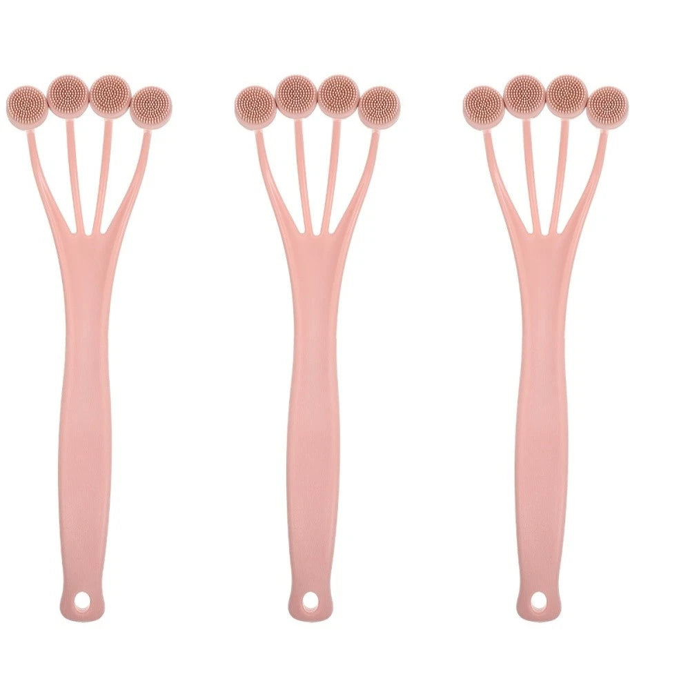 3 Count Exfoliating Bath Brush Shower Back Scrubber Body Long Handle for