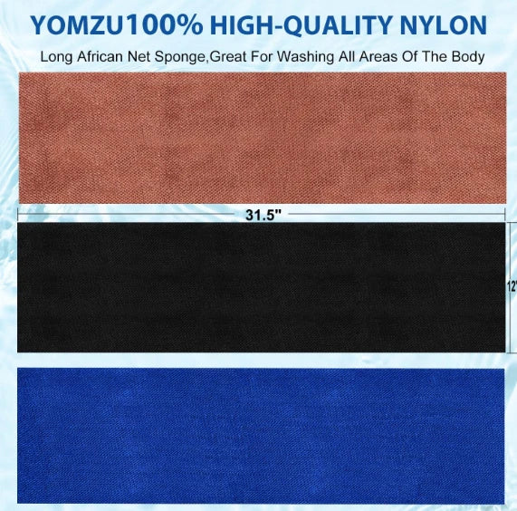 6× African Net Sponge Exfoliating Bath Long Sponge Shower Body Back Scrubber USA