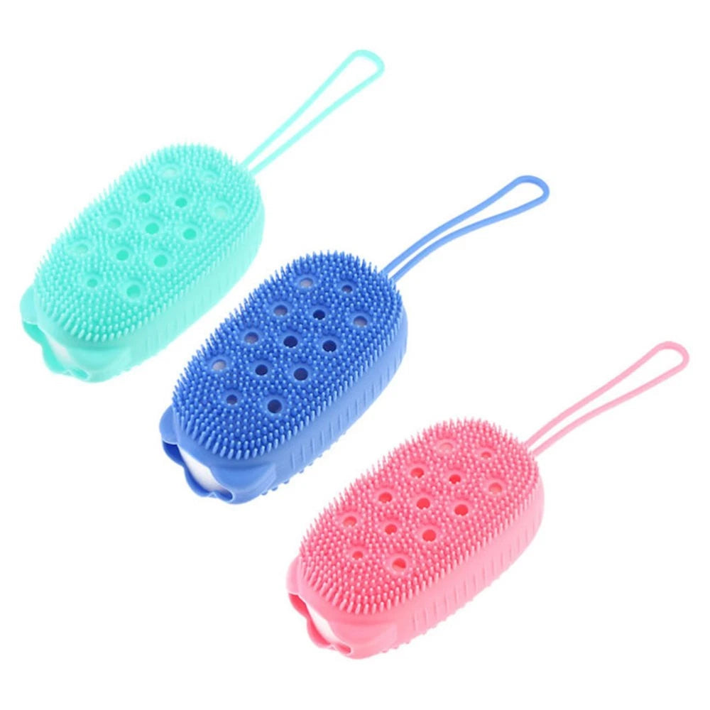 3pcs Body Quick Foaming Brush Bath Silicone Rubbing Brush