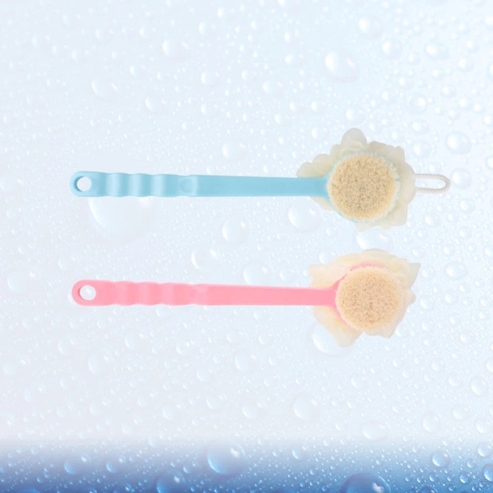 2 Pcs Back Rub Bath Brush Body Shower Scrubber Exfoliator Flower