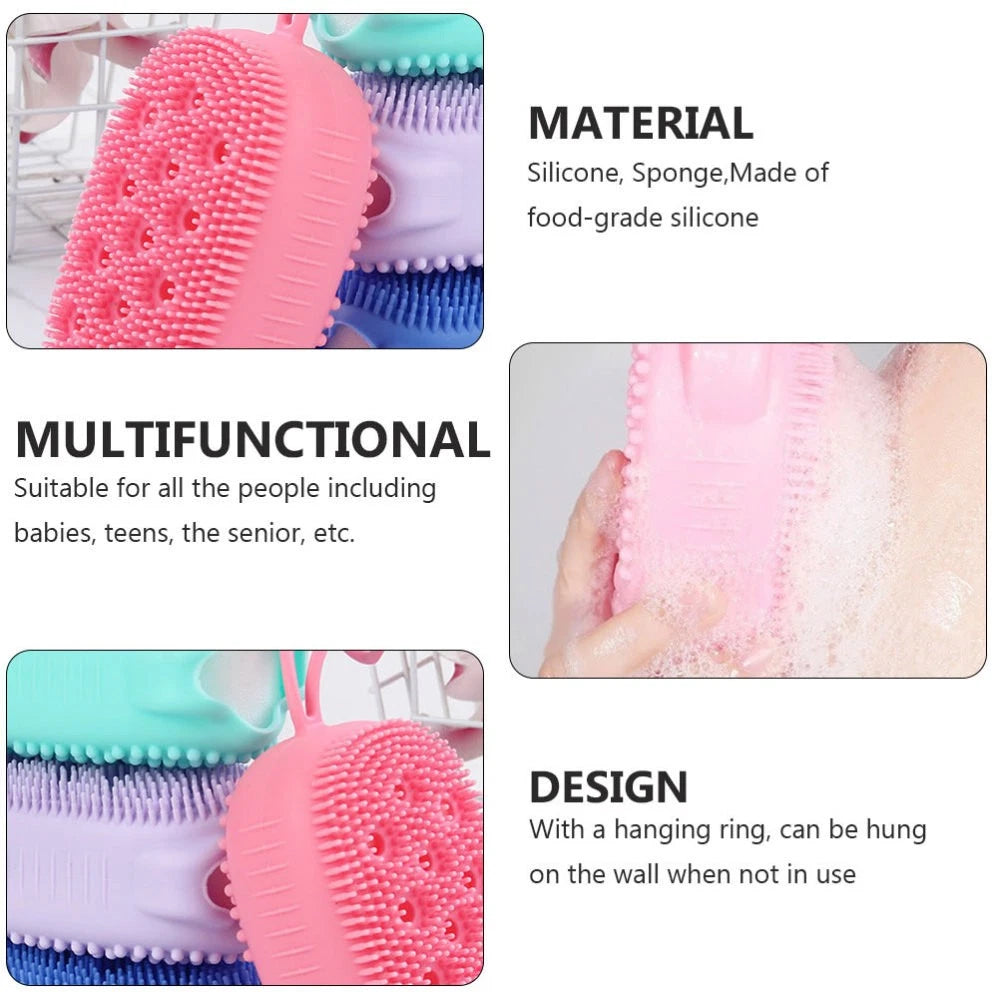 3pcs Body Quick Foaming Brush Bath Silicone Rubbing Brush