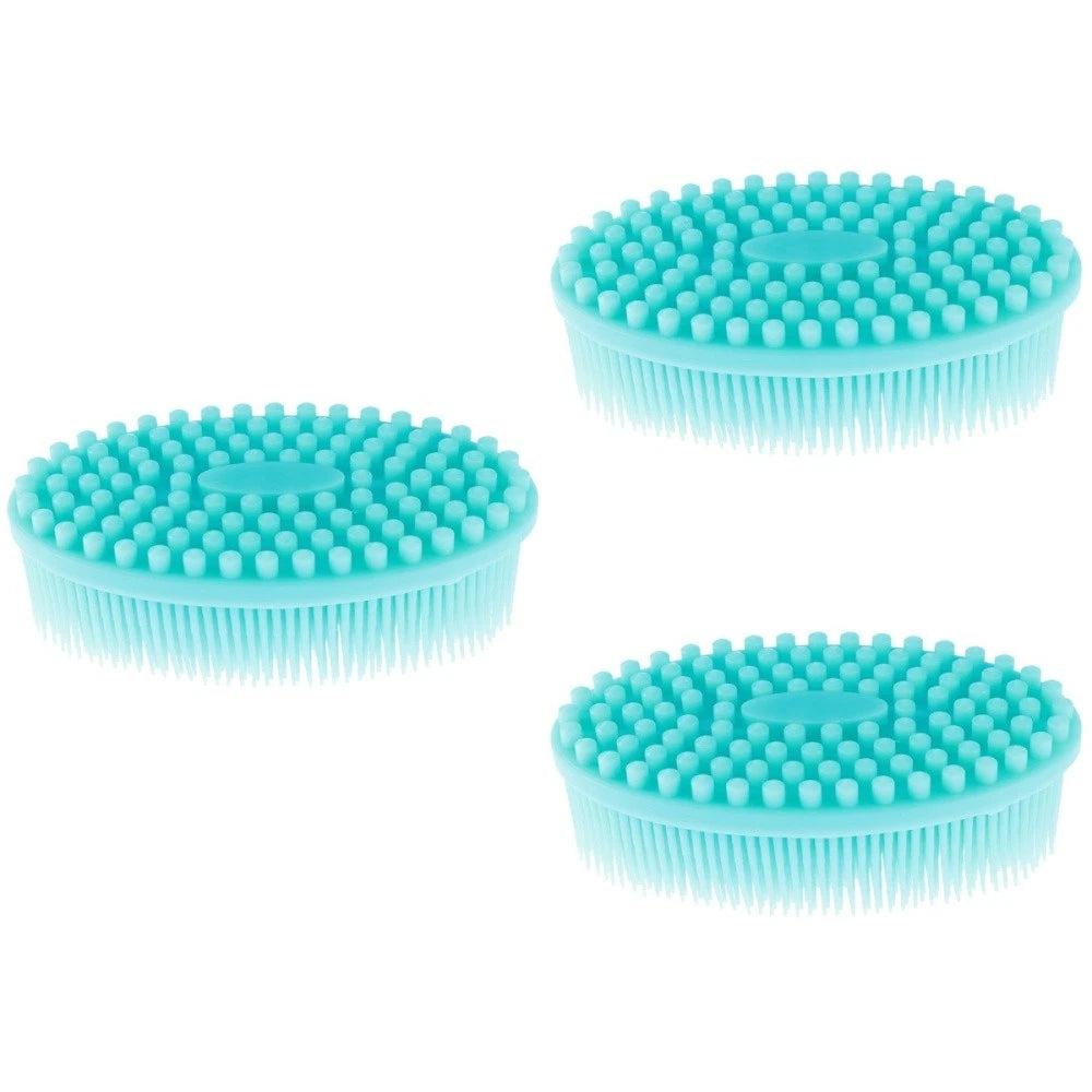 3 Count Bath Brush Body Exfoliator Scrubber Silicone Baby Shower Skin