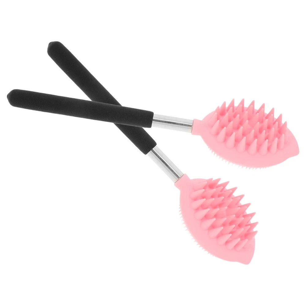2pcs Body Bathing Brush Silicone Back Scrubber Bath Massaging Brush Bathroom