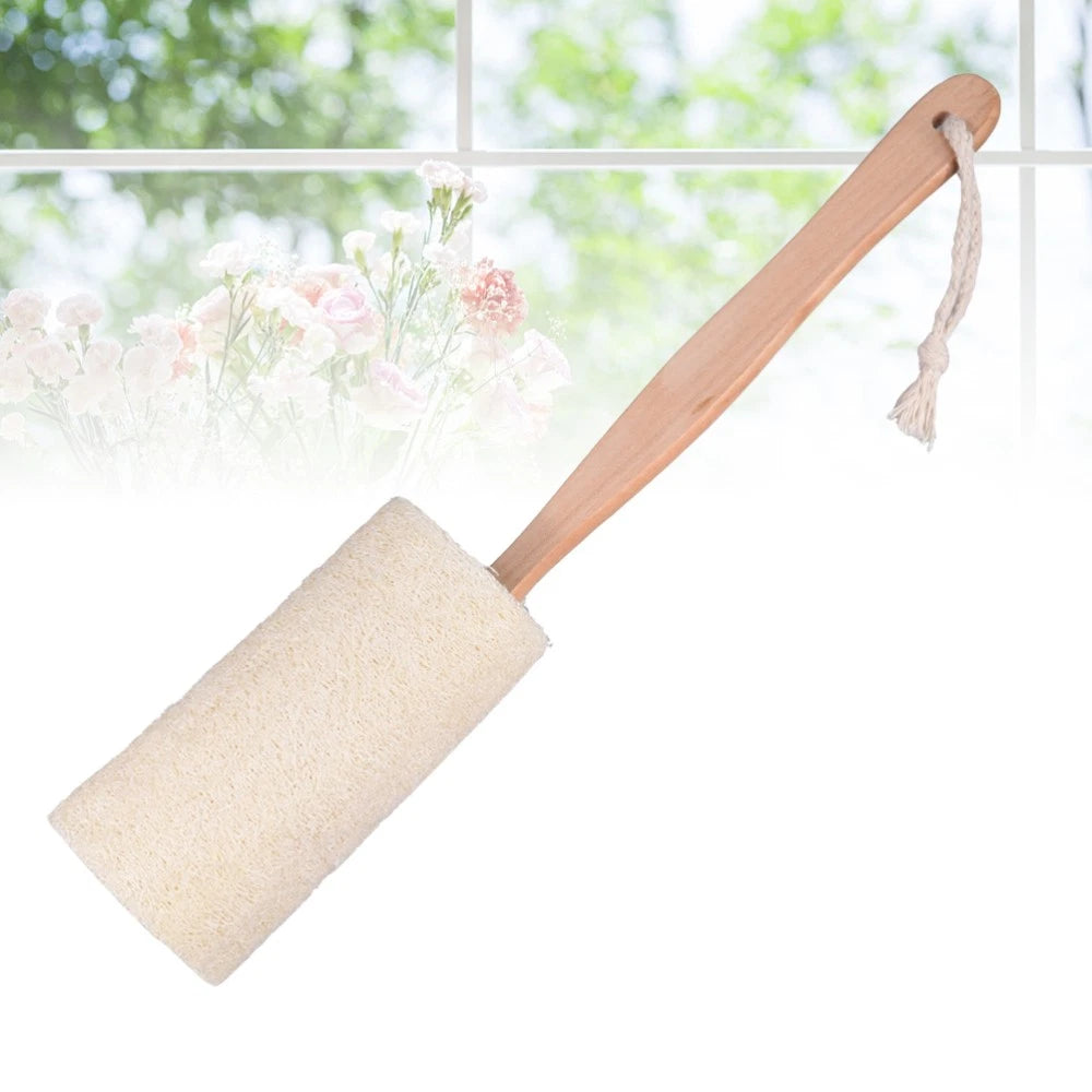Wooden Loofah Bath Brush Back Scrubber for Shower Exfoliating Sponges