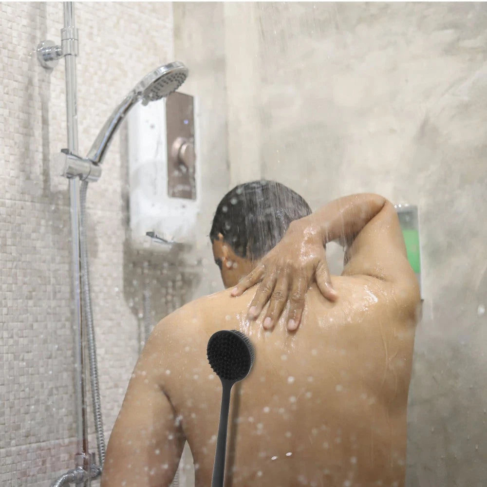 2 Pcs Bath Brush Silicone Body Shower Back Scrubber for Bathroom