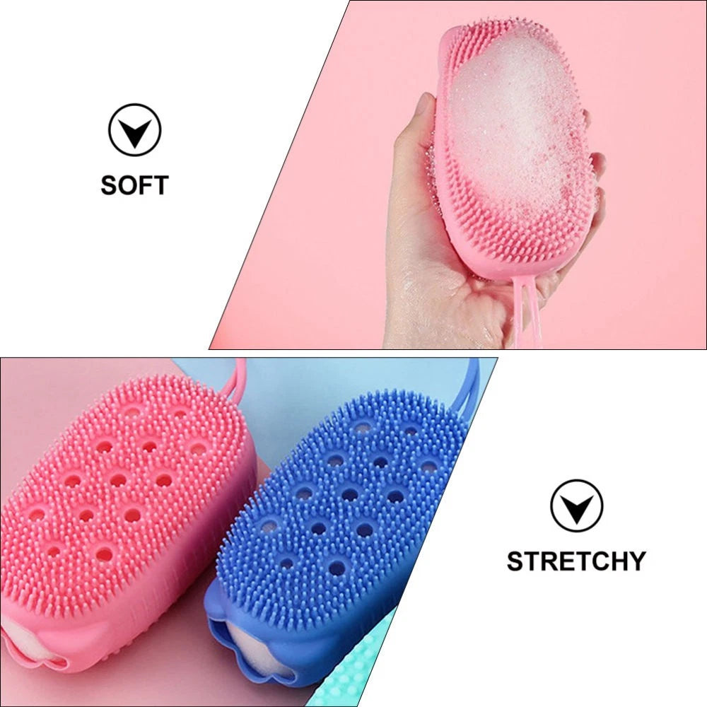 3pcs Body Quick Foaming Brush Bath Silicone Rubbing Brush