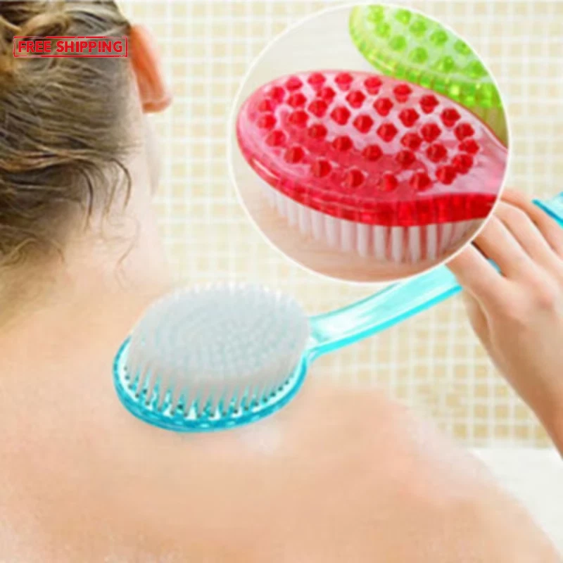 1Pc Long Handle Bath Brush Soft Hair Bath Brush Back Ball Brush Bathroom Body