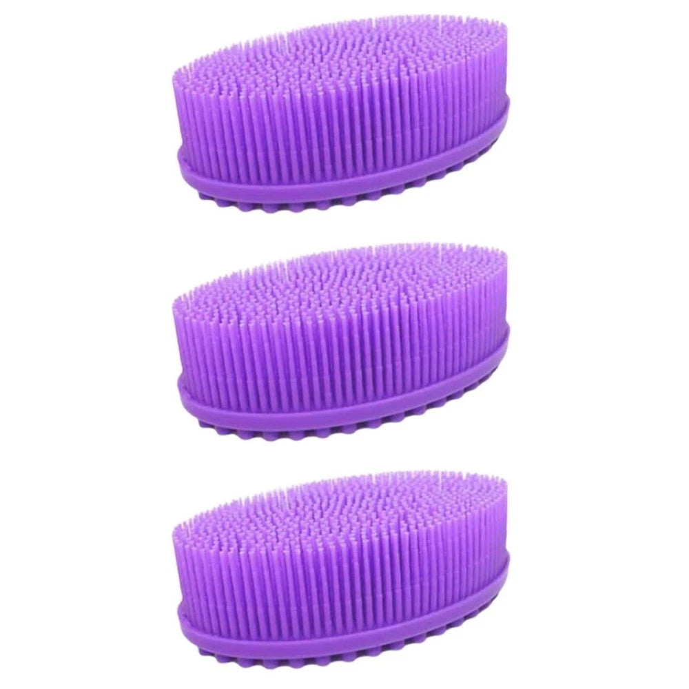 3 PCS Bath Brush Baby Silicone Exfoliator Shower Bathing Scrubber
