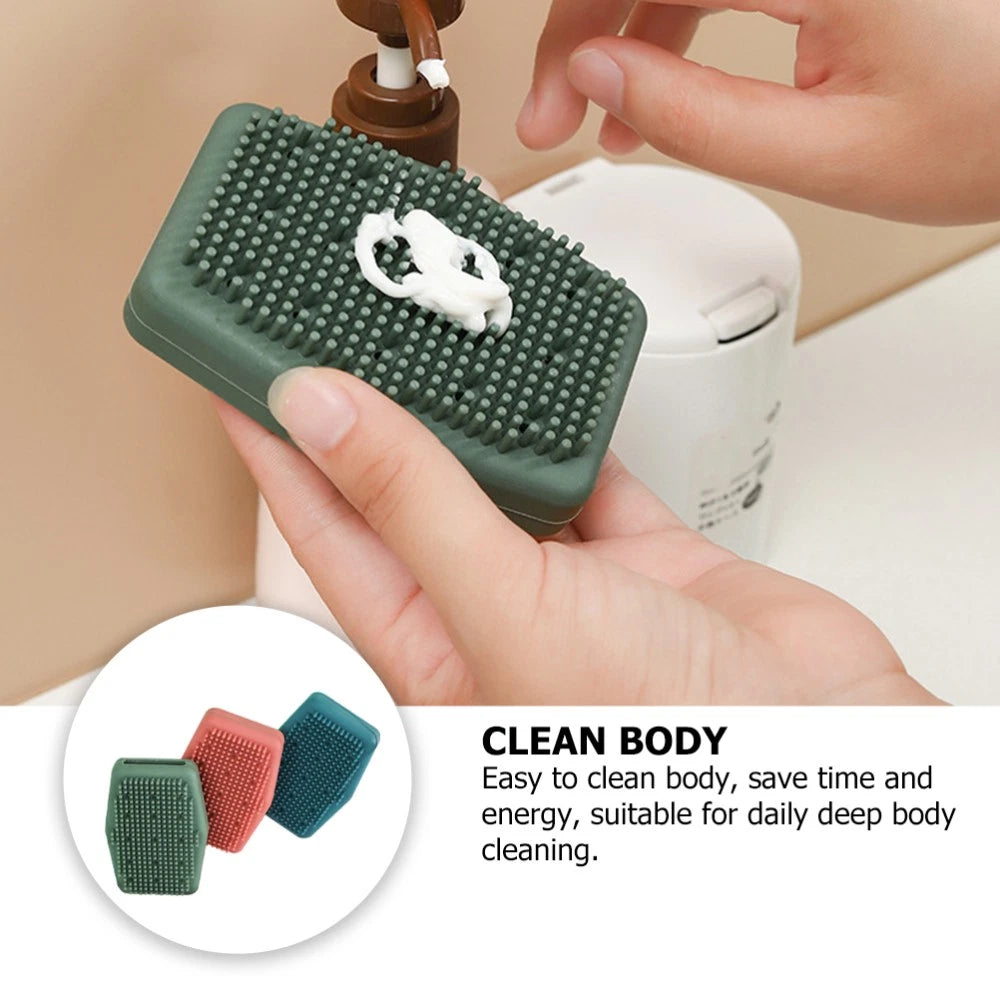3 Pcs Silicone Bath Brush Man Skin Exfoliator Scrubber Brushes Body