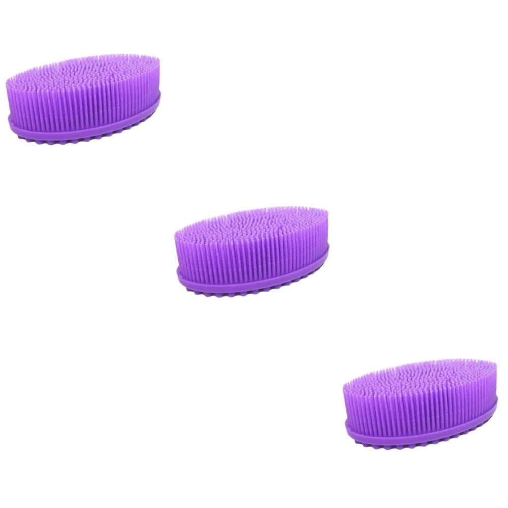 3 PCS Bath Brush Baby Silicone Exfoliator Shower Bathing Scrubber