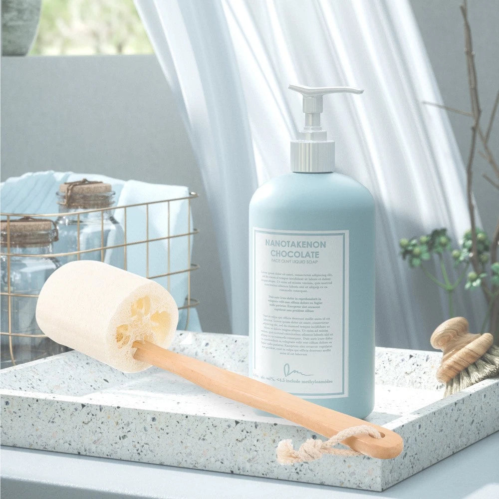 Loofah Shower Brush Comfortable Bath Home Use Skin Scrubber Exfoliating Stick