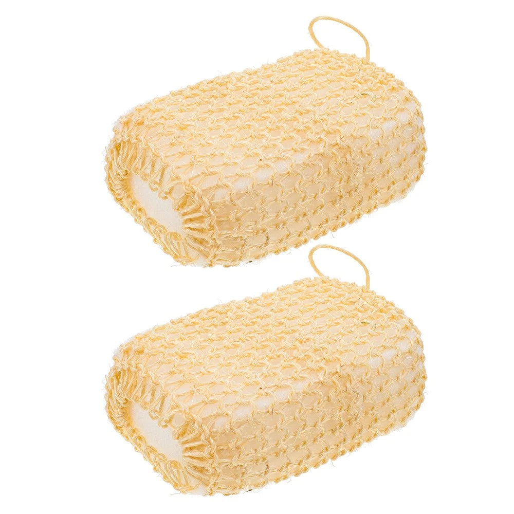2 Pcs Silk Bath Towel Body Exfoliator Scrubber Brush Exfoliating Sisal