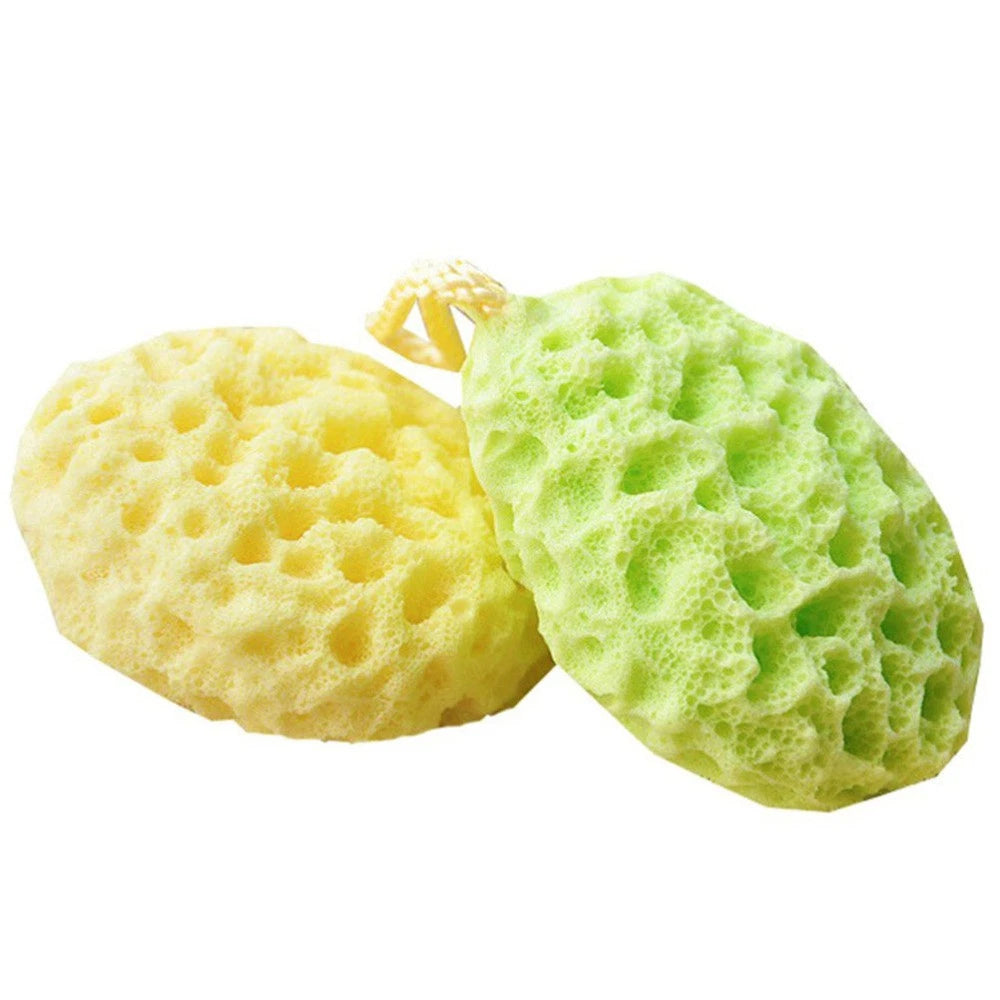 3 Pcs Honeycomb Bath Shower Sponge Seaweed Cotton Exfoliating Brush with Rope