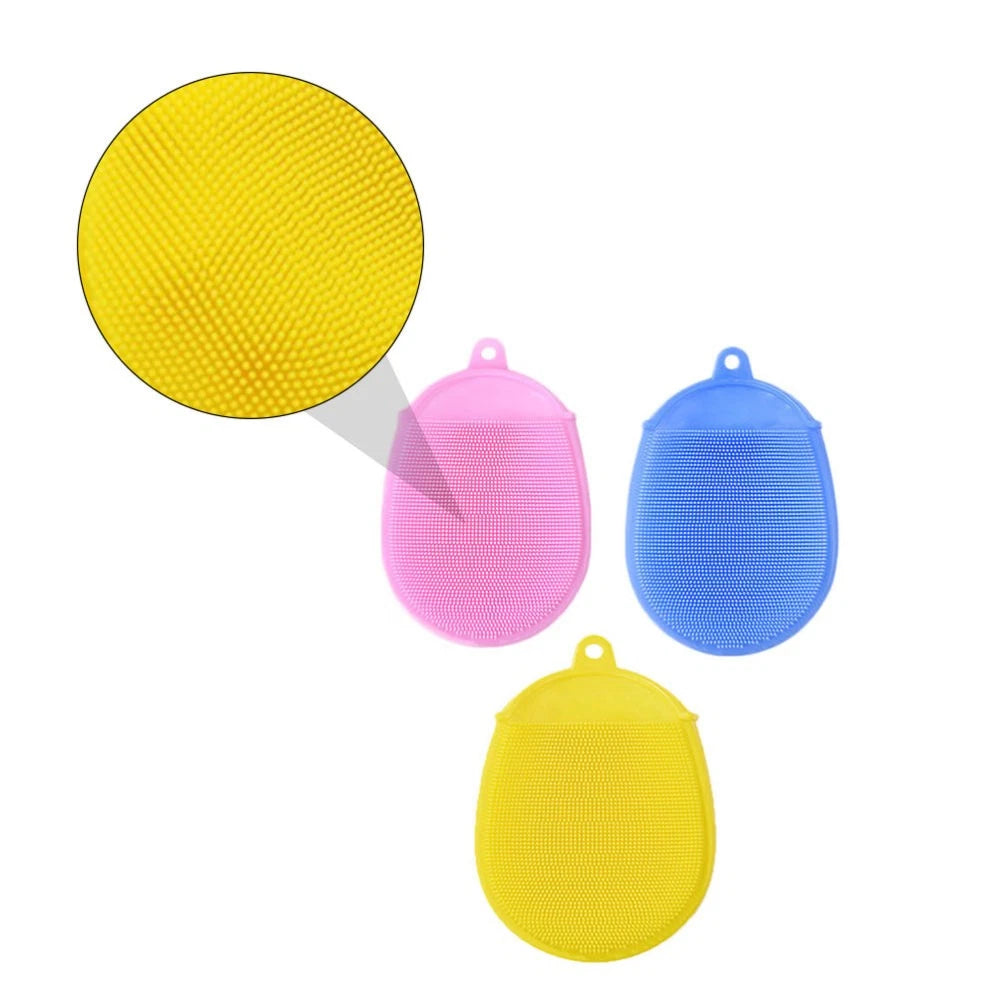 3pcs Silicone Bathing Brushes Skin Massager Cleaning Tools Rubbing Brushes