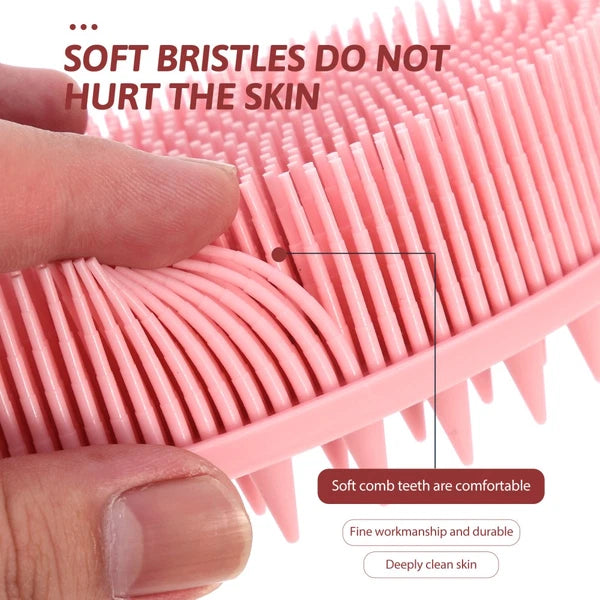 2 Pack Silicone Bath Brush Child Scrubber for Body Scrubbers