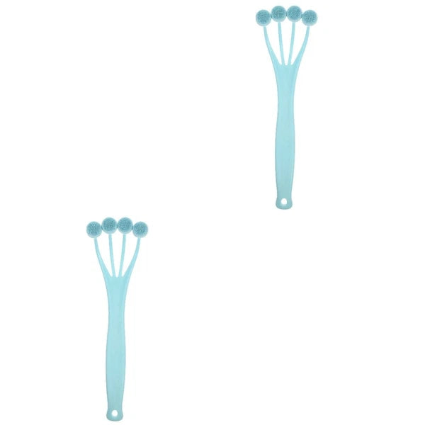 2 Pack Exfoliating Bath Brush Back Scrub Shower Body Scrubber Miss Silicone