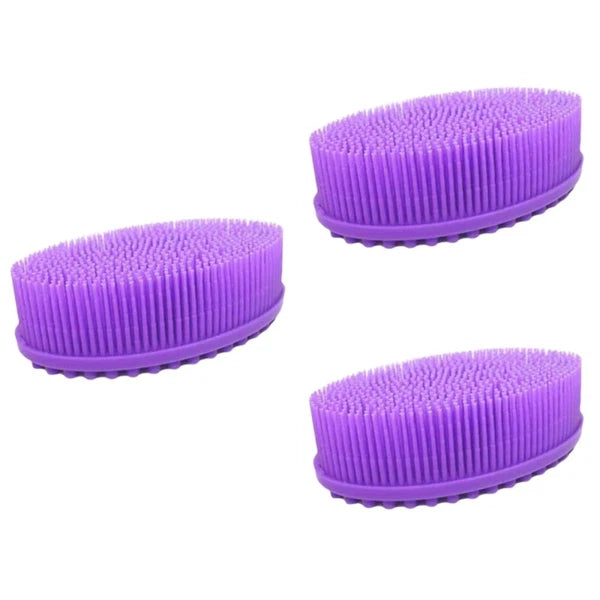 3 PCS Bath Brush Baby Silicone Exfoliator Shower Bathing Scrubber