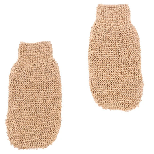 2Pcs Bath Exfoliating Gloves Ramie Jute Body Scrubber for Soft Skin
