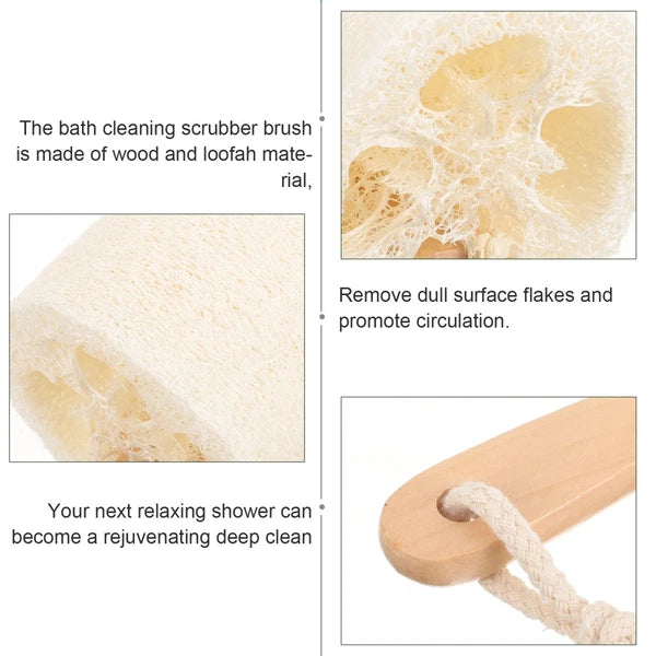 Loofah Shower Brush Comfortable Bath Home Use Skin Scrubber Exfoliating Stick