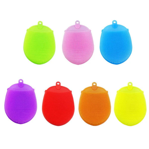 2 Pcs Silicone Bath Brush Exfoliating Shower Brush Silicone Bath Scrubber