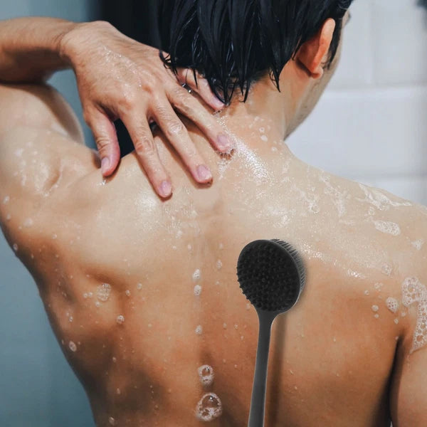 2 Pcs Bath Brush Silicone Body Shower Back Scrubber for Bathroom