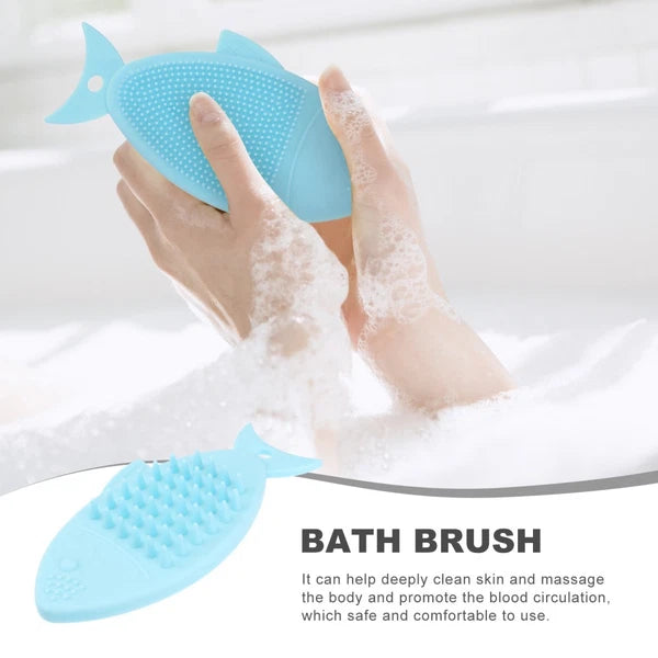 2 Pack Fish-shaped Bath Brush Child Body Cleaning Bathing Accessory