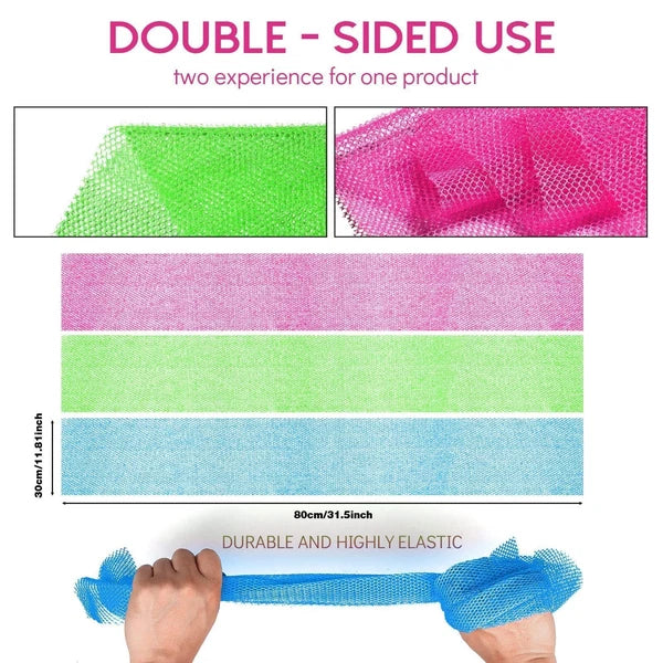 3 Pieces African Bath Sponge African Net Long Net Bath Sponge Exfoliating Sho...
