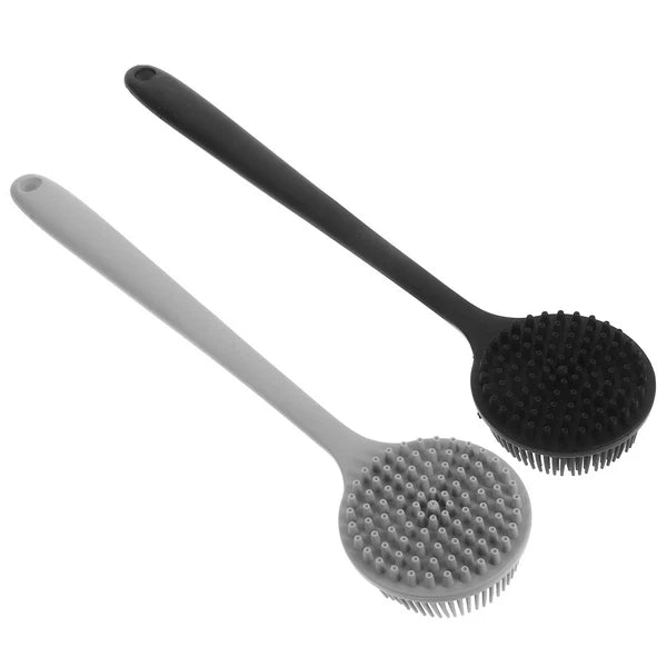 2 Pcs Bath Brush Silicone Body Shower Back Scrubber for Bathroom