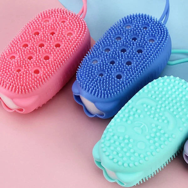 3pcs Body Quick Foaming Brush Bath Silicone Rubbing Brush