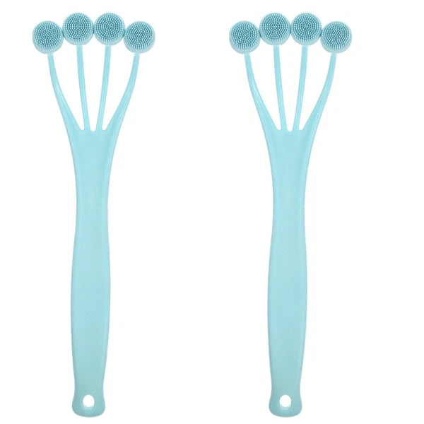 2 Pack Exfoliating Bath Brush Back Scrub Shower Body Scrubber Miss Silicone