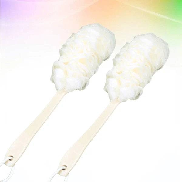 2 Pcs Rub The Back Bath Flowers Scrubber with Long Handle Body Brushes