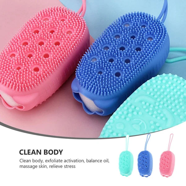 3pcs Body Quick Foaming Brush Bath Silicone Rubbing Brush