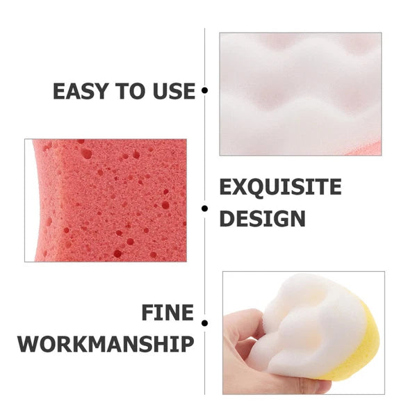 4PCS Shower Bath Brushes Bath Sponge Skin-Friendly Scrubbers Bathing Tools