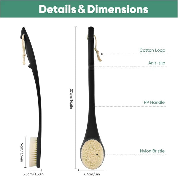 17-Inch Back Scrubber for Shower, Shower Brush for Men and Women, Long Handle E