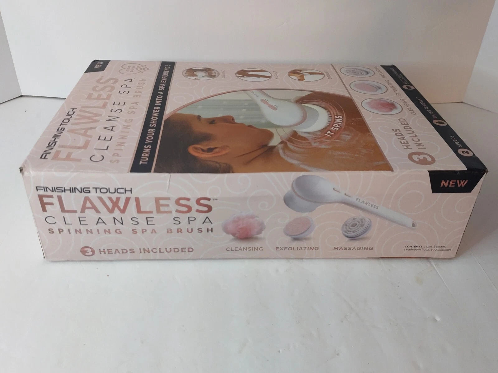 New Finishing Touch Flawless Cleanse Spa Spinning Body Brush