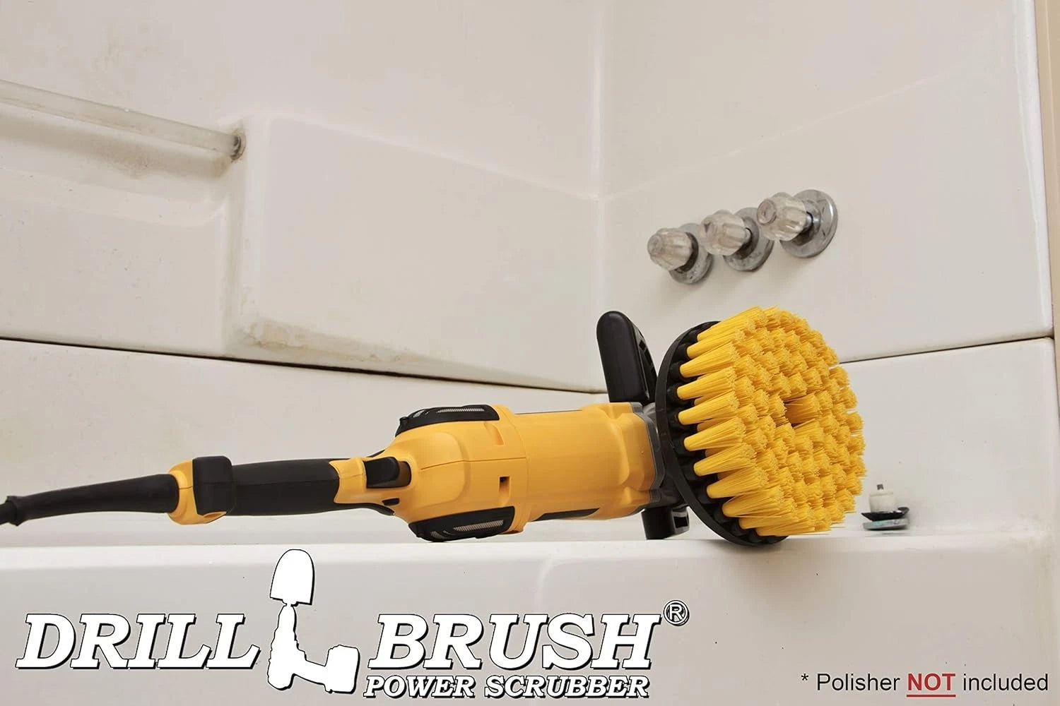 Bathroom Accessories - Cleaning Supplies - Boat Brush - Deck Scrub Yellow