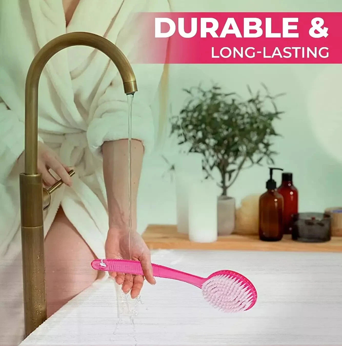 Back Scrubber for Shower Brush Body Bath Long Handle Showering Free Shipping NEW