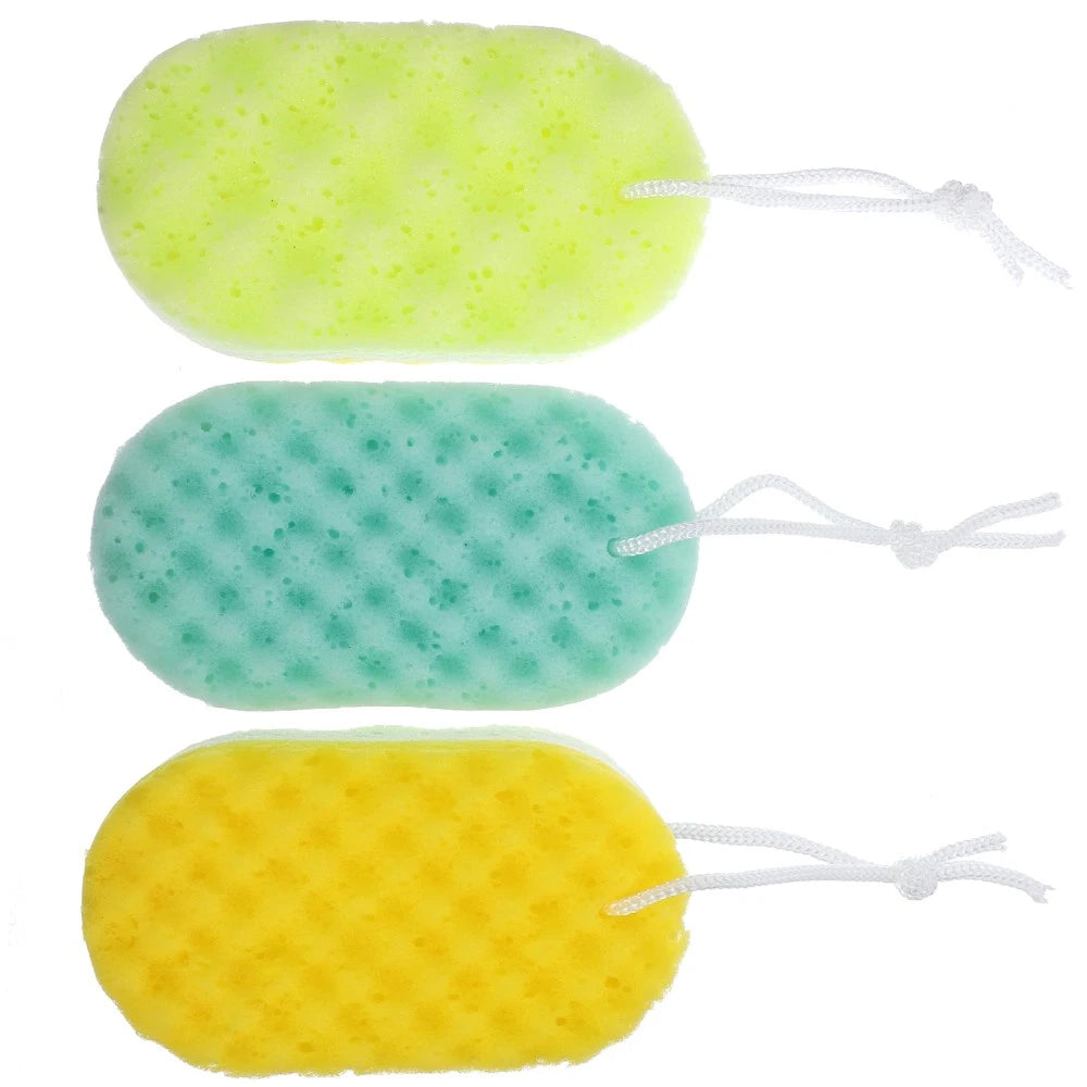 3 Pcs Massage Sponges Bath Child Man Scrubbing Scrubber Bathroom for Body