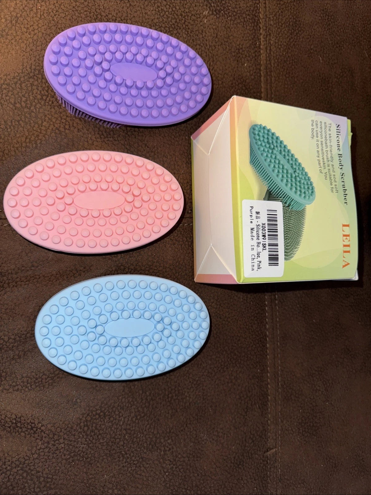 Leila Silicone body Scrubber 3 Pack