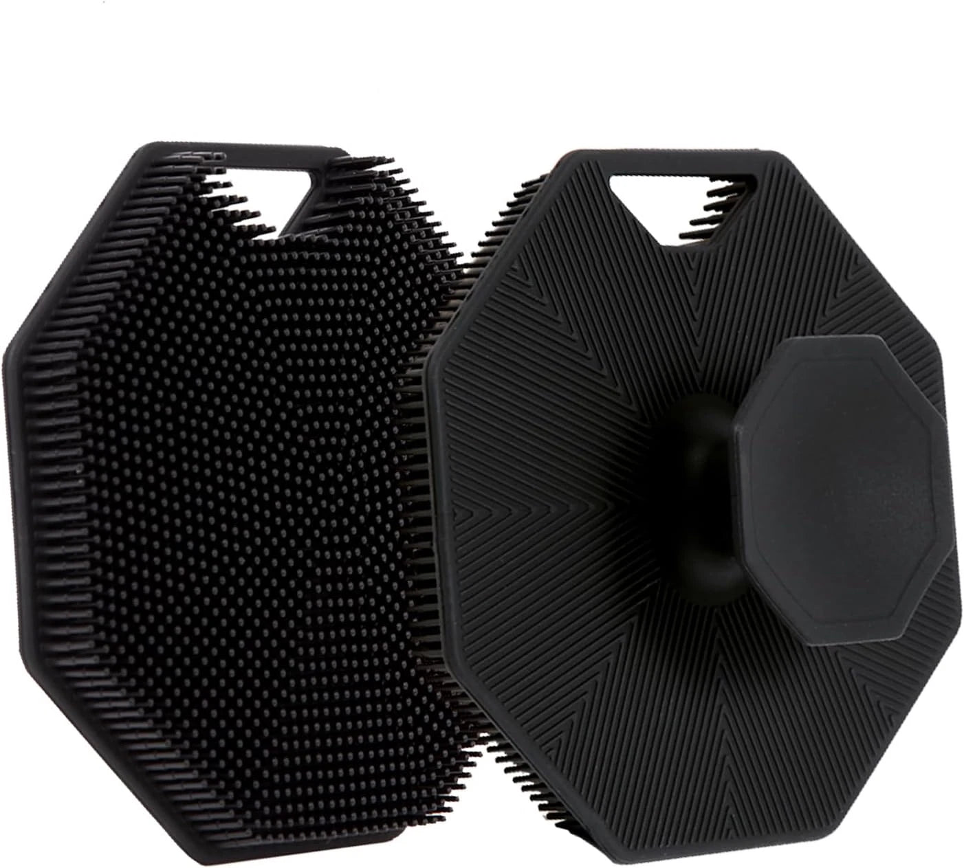 2Pack Silicone Body Scrubber,  Body Buffer Exfoliating Brush with Silicone Loofa