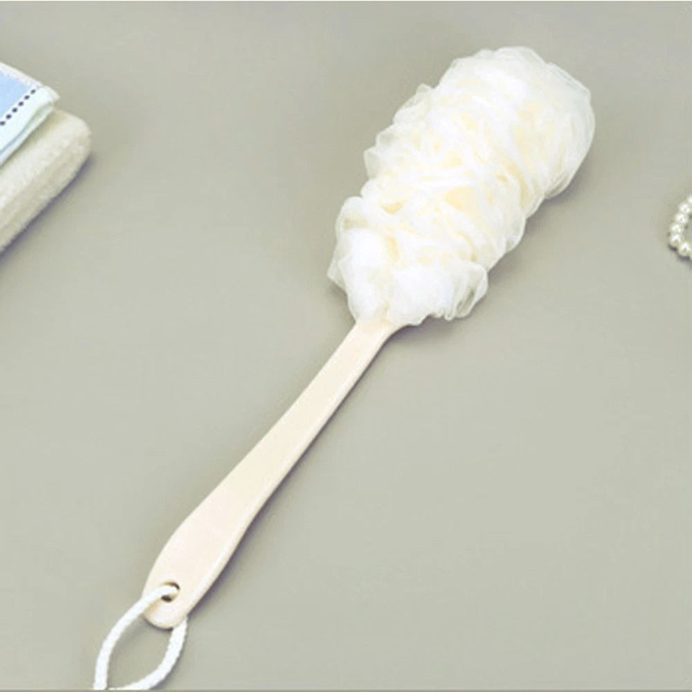 2 Pcs Rub The Back Bath Flowers Scrubber with Long Handle Body Brushes