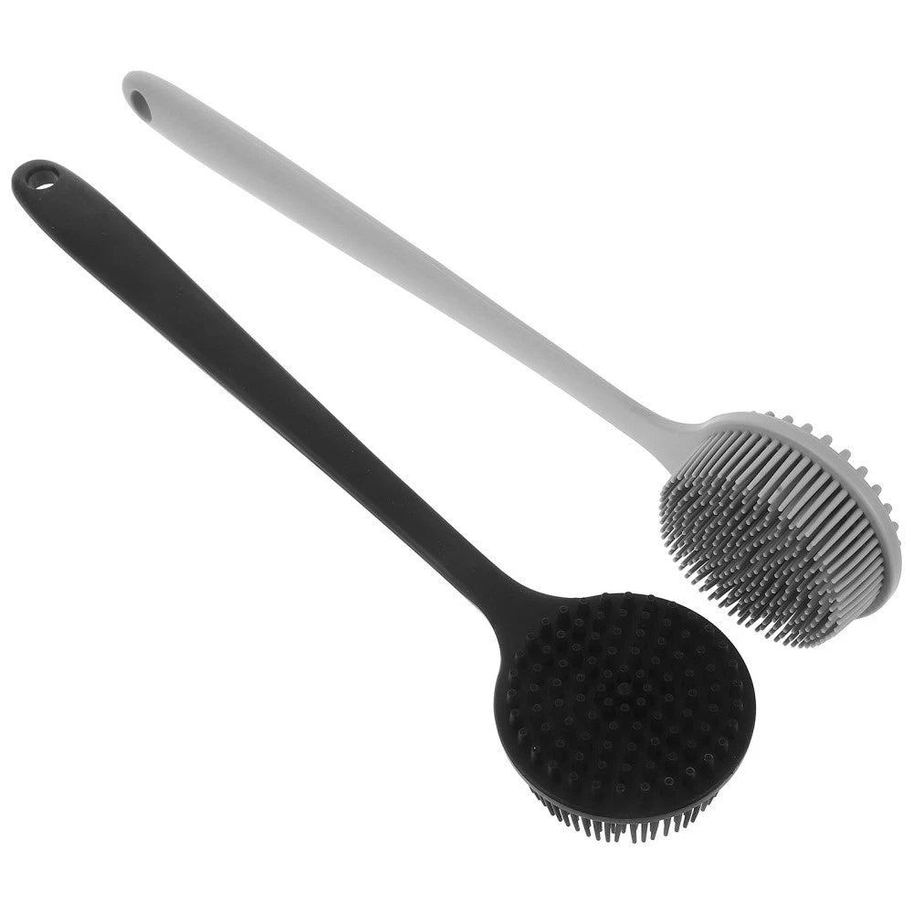 2 Pcs Bath Brush Silicone Body Shower Back Scrubber for Bathroom