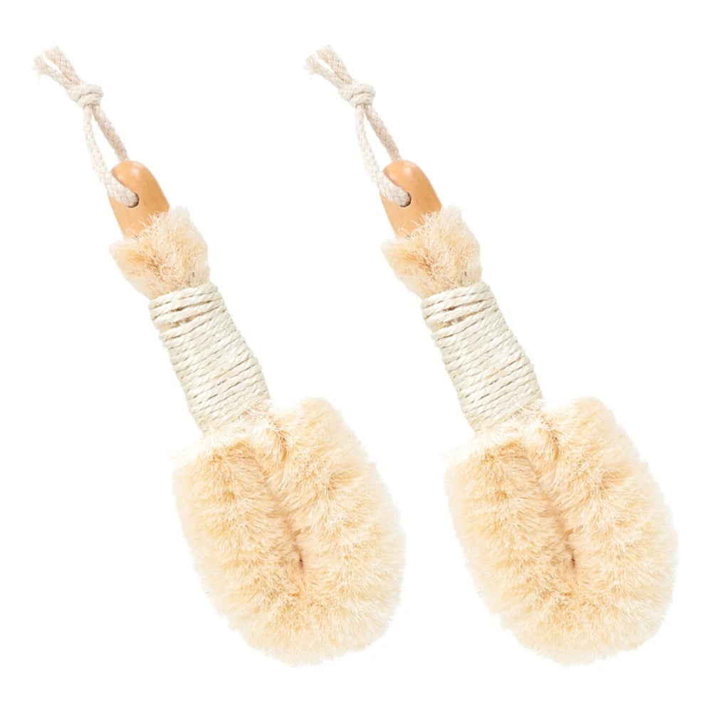 2 Pcs Silk Bath Brush Scrubber for Body Shower Bathroom Scrubbing