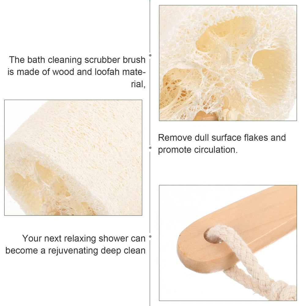 Loofah Shower Brush Comfortable Bath Home Use Skin Scrubber Exfoliating Stick