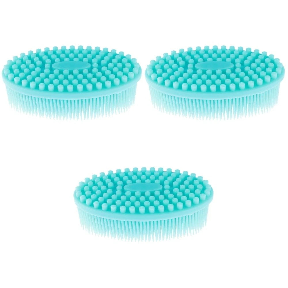 3 Count Bath Brush Body Exfoliator Scrubber Silicone Baby Shower Skin